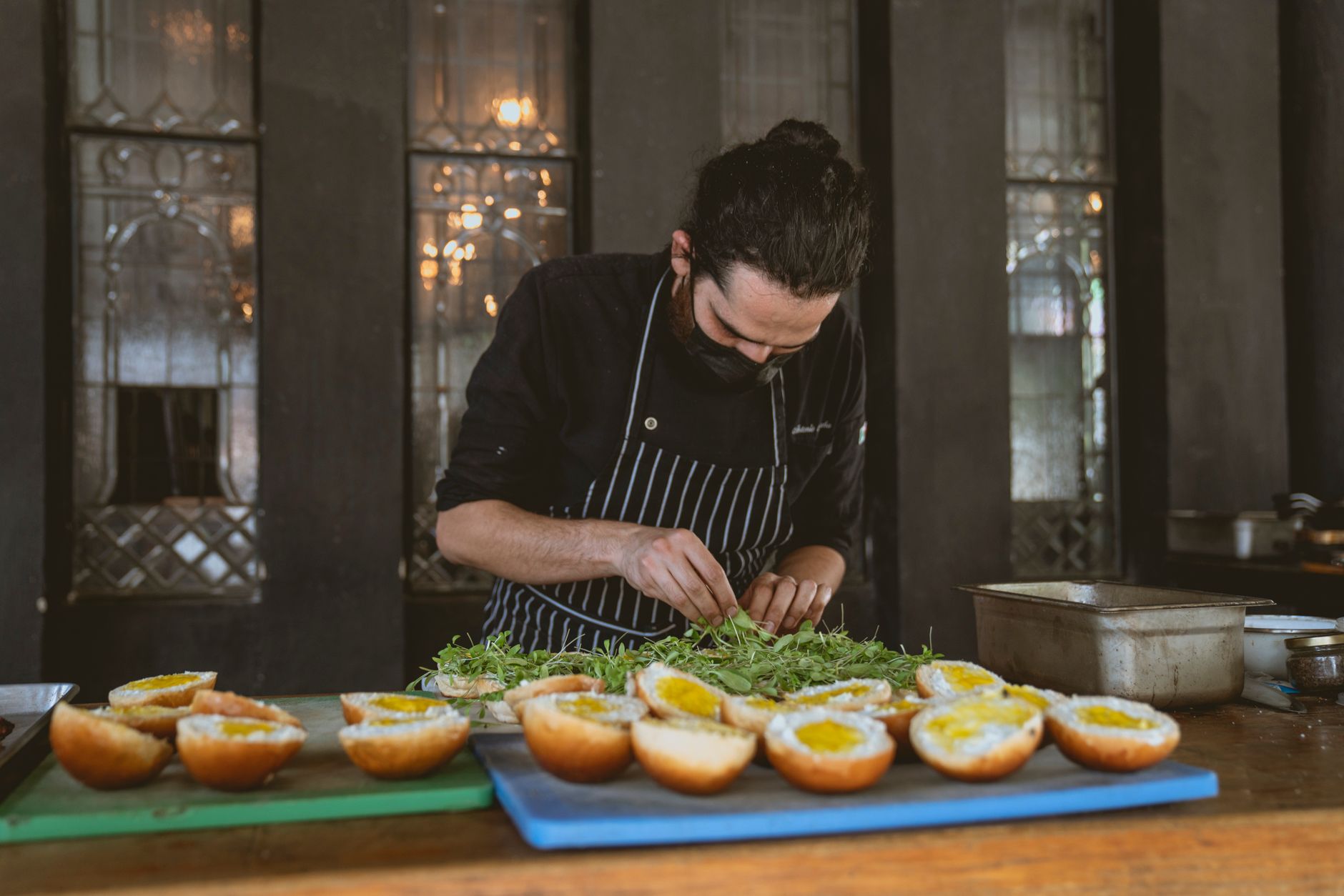 Artisanal culinary preparation and wine cellar
