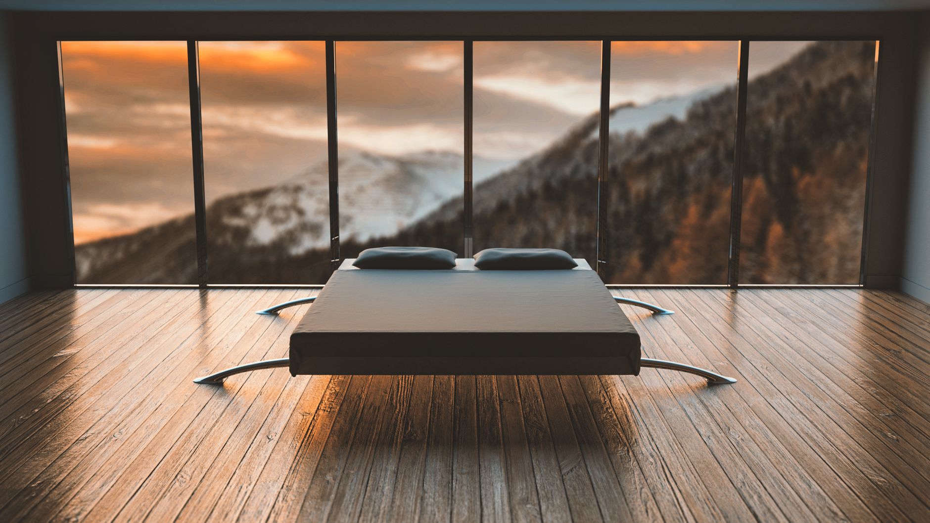 Minimalist boutique eco lodge room
